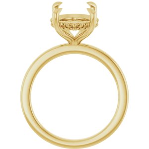 14K Yellow 14x10 mm Oval Engagement Ring Mounting