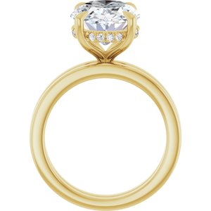 14K Yellow 14x10 mm Oval Engagement Ring Mounting