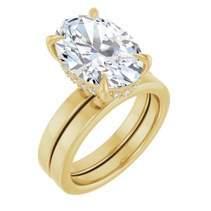 14K Yellow 14x10 mm Oval Engagement Ring Mounting