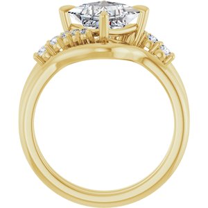 14K Yellow 6.5x6.5 mm Square Engagement Ring Mounting