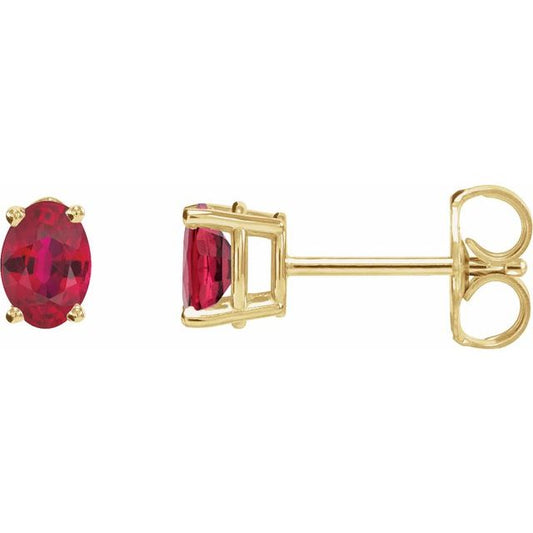 Oval 4-Prong Lightweight Stud Earrings