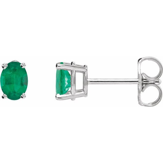 Oval 4-Prong Lightweight Stud Earrings