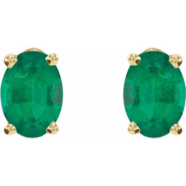 Oval 4-Prong Lightweight Stud Earrings