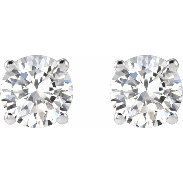 Round 4-Prong Lightweight Stud Earrings