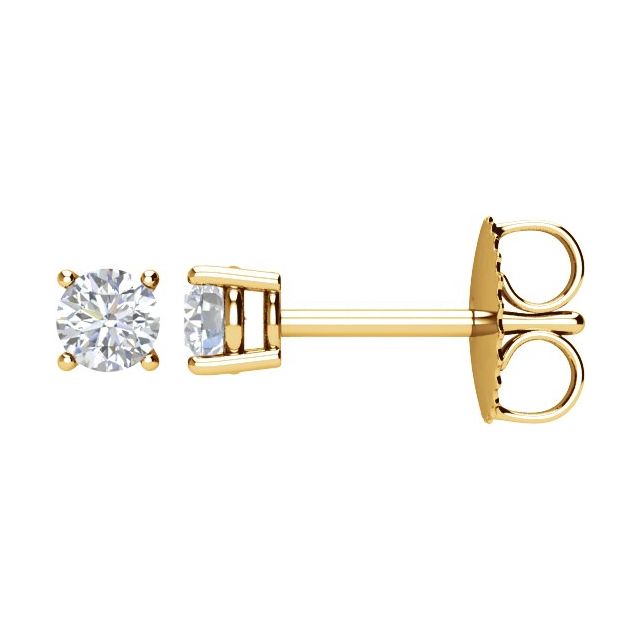 Round 4-Prong Lightweight Stud Earrings