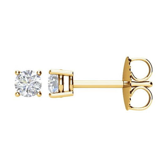 Round 4-Prong Lightweight Stud Earrings