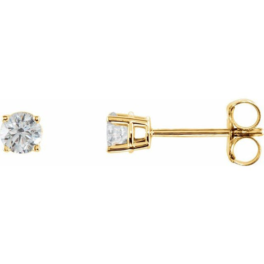 Round 4-Prong Lightweight Stud Earrings