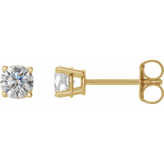 Round 4-Prong Lightweight Stud Earrings