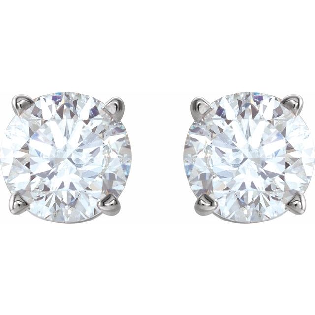 Round 4-Prong Lightweight Stud Earrings