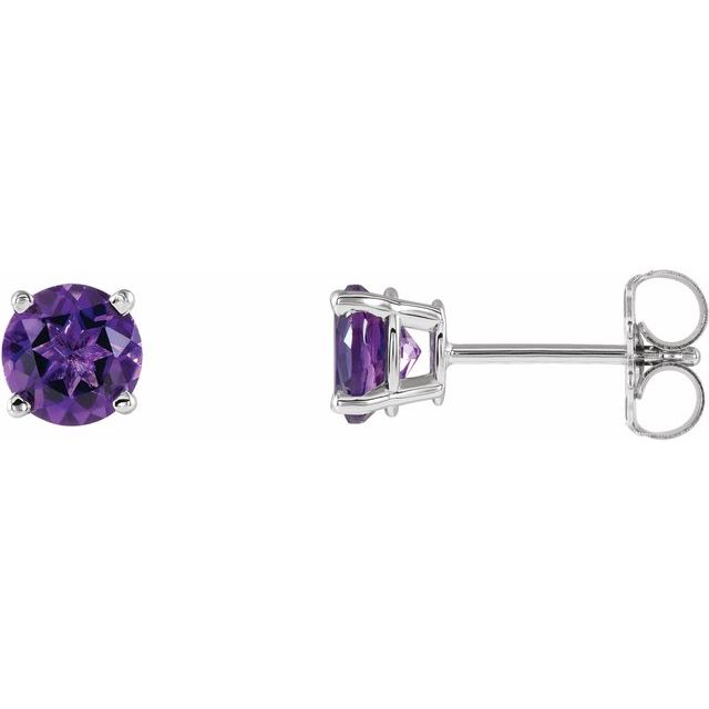 Round 4-Prong Lightweight Stud Earrings