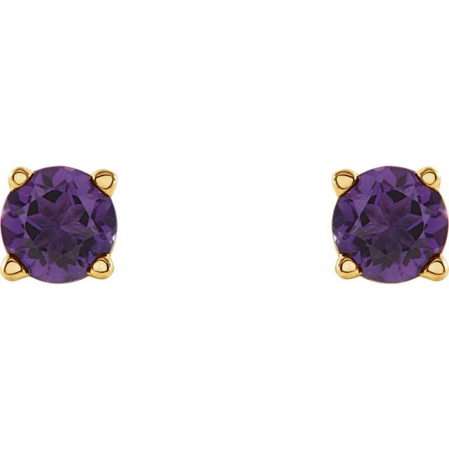 Round 4-Prong Lightweight Stud Earrings