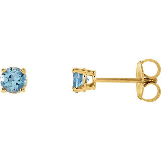 Round 4-Prong Lightweight Stud Earrings