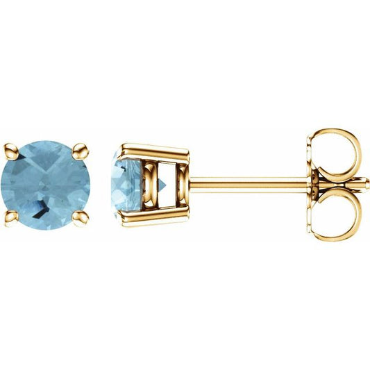 Round 4-Prong Lightweight Stud Earrings