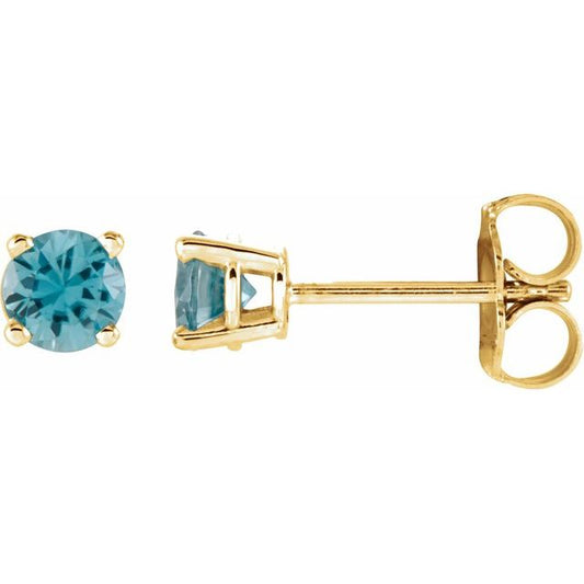 Round 4-Prong Lightweight Stud Earrings