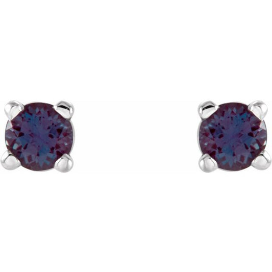 Round 4-Prong Lightweight Stud Earrings