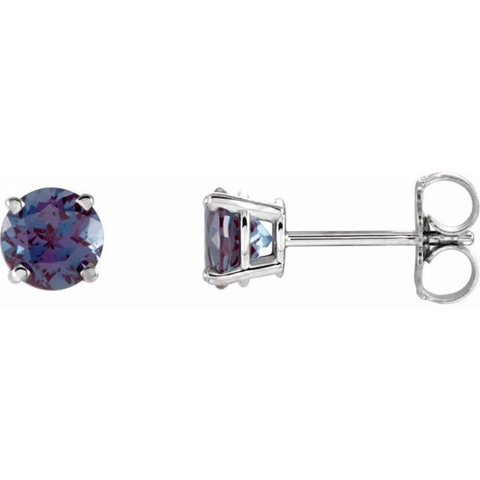 Round 4-Prong Lightweight Stud Earrings