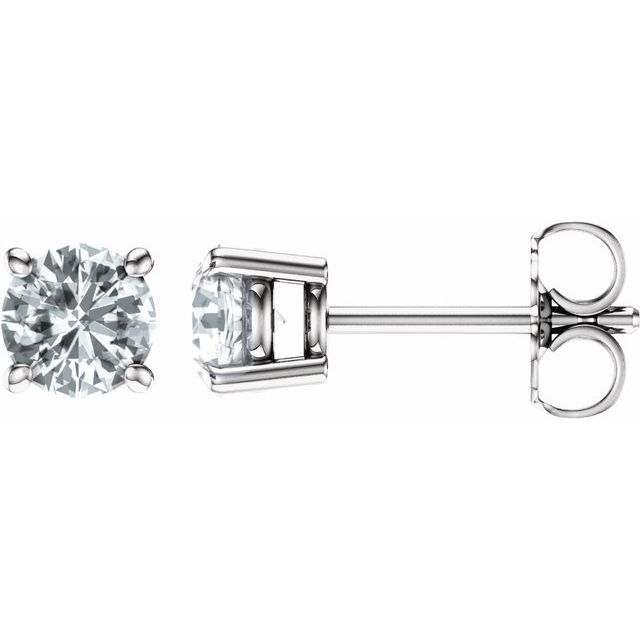 Round 4-Prong Lightweight Stud Earrings