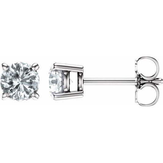 Round 4-Prong Lightweight Stud Earrings