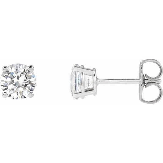 Round 4-Prong Lightweight Stud Earrings