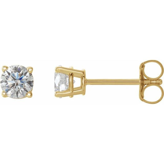 Round 4-Prong Lightweight Stud Earrings