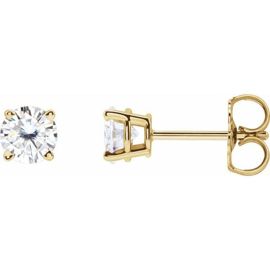 Round 4-Prong Lightweight Stud Earrings