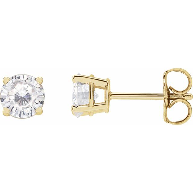 Round 4-Prong Lightweight Stud Earrings