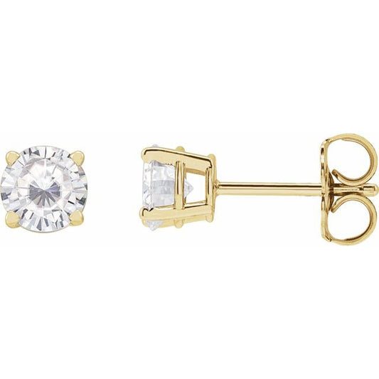 Round 4-Prong Lightweight Stud Earrings