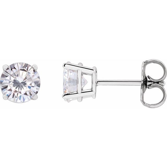 Round 4-Prong Lightweight Stud Earrings