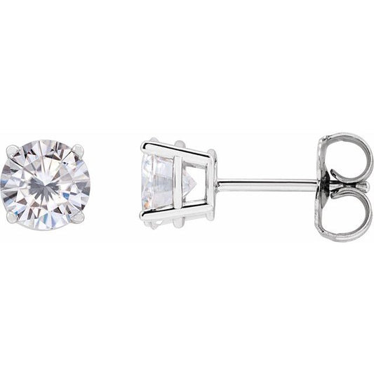 Round 4-Prong Lightweight Stud Earrings