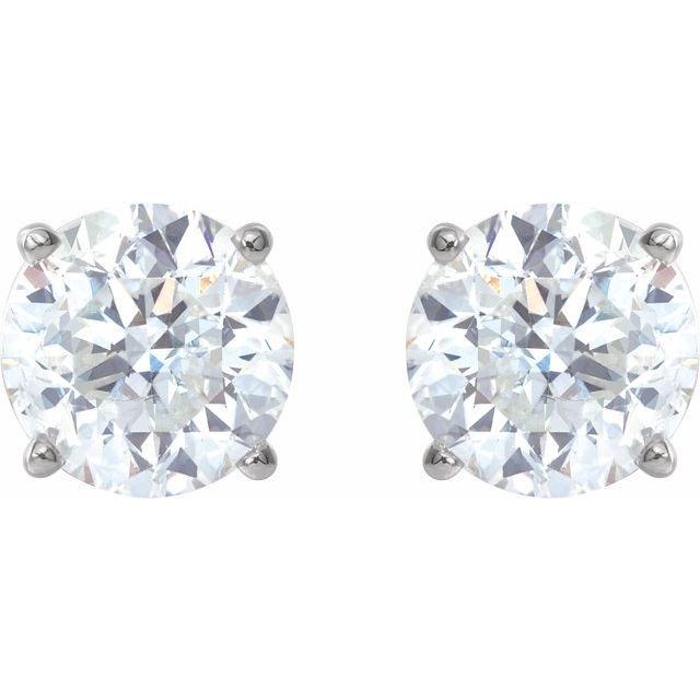 Round 4-Prong Lightweight Stud Earrings