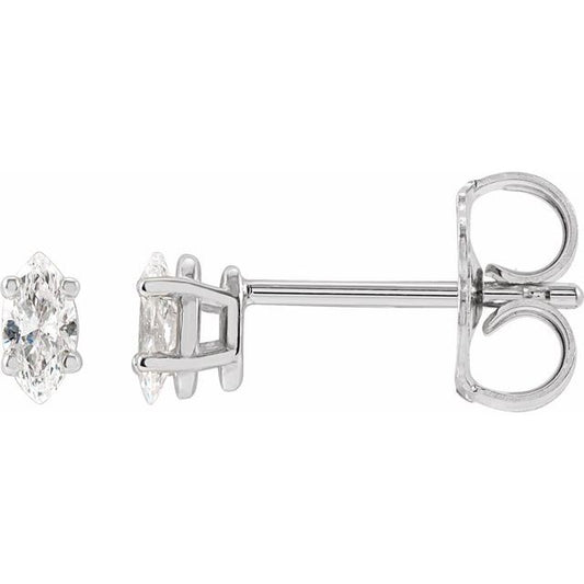 Marquise 4-Prong Lightweight Stud Earrings
