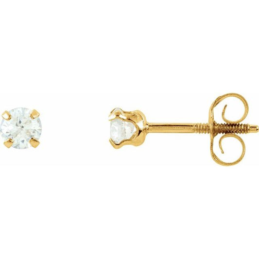 Round 4-Prong Youth Stud Earrings