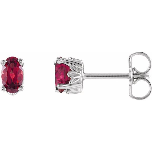 Oval 4-Prong Scroll Setting? Stud Earrings