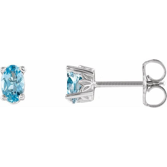 Oval 4-Prong Scroll Setting? Stud Earrings