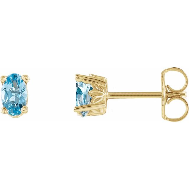 Oval 4-Prong Scroll Setting? Stud Earrings