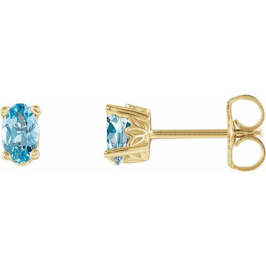 Oval 4-Prong Scroll Setting? Stud Earrings