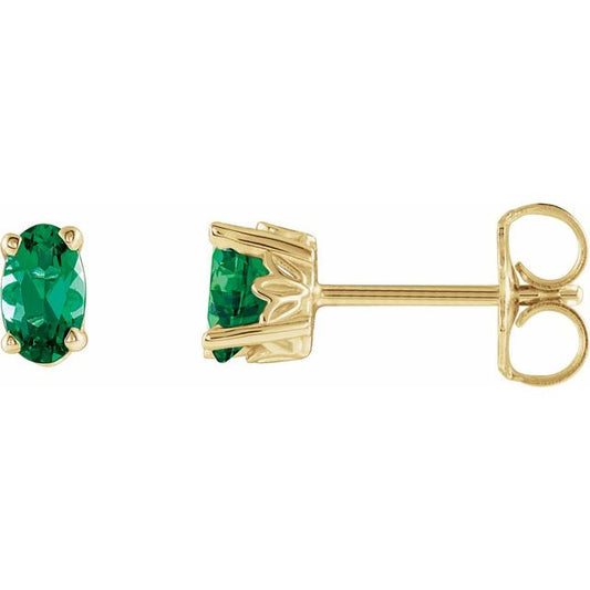 Oval 4-Prong Scroll Setting? Stud Earrings