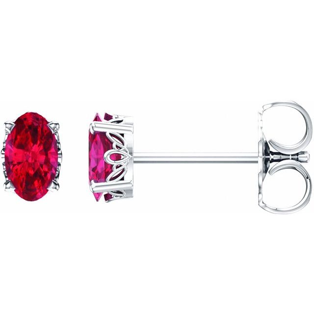 Oval 4-Prong Scroll Setting? Stud Earrings
