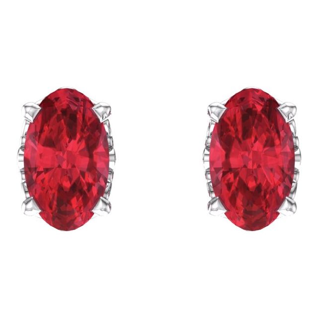 Oval 4-Prong Scroll Setting? Stud Earrings