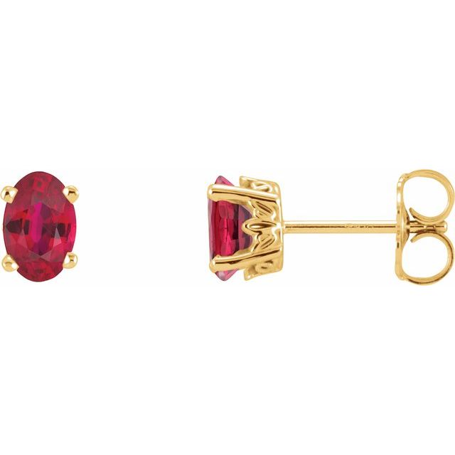 Oval 4-Prong Scroll Setting? Stud Earrings