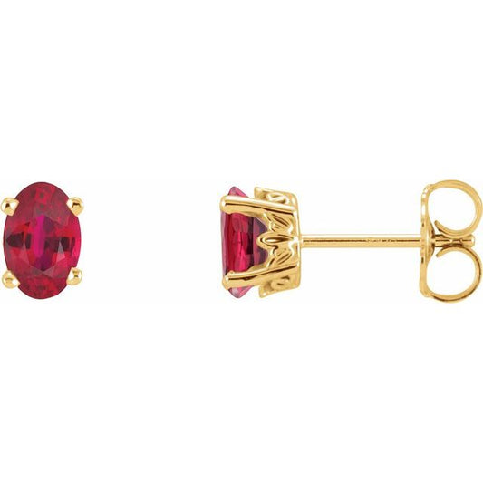 Oval 4-Prong Scroll Setting? Stud Earrings