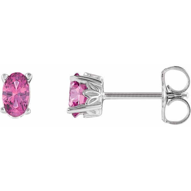 Oval 4-Prong Scroll Setting? Stud Earrings