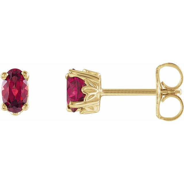 Oval 4-Prong Scroll Setting? Stud Earrings
