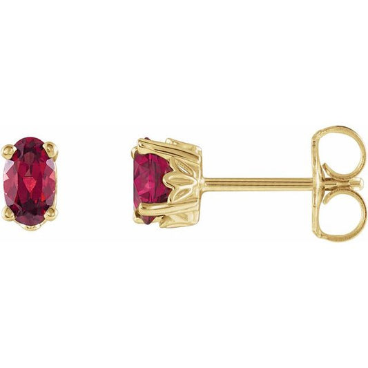 Oval 4-Prong Scroll Setting? Stud Earrings