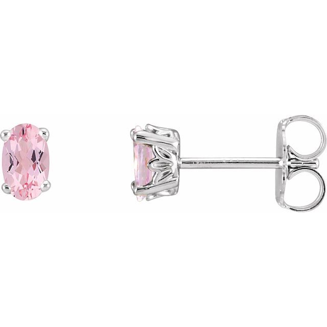 Oval 4-Prong Scroll Setting? Stud Earrings