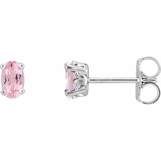 Oval 4-Prong Scroll Setting? Stud Earrings