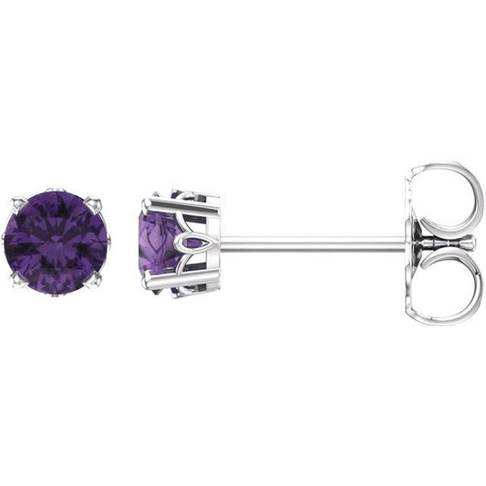 Round 4-Prong Scroll Setting? Stud Earrings