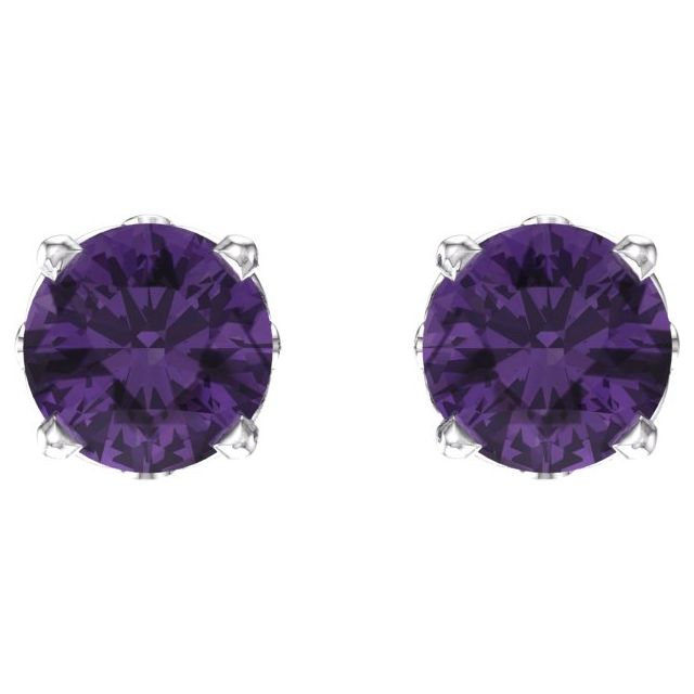 Round 4-Prong Scroll Setting? Stud Earrings