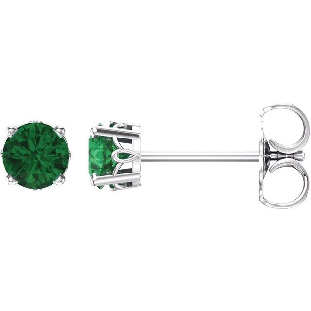 Round 4-Prong Scroll Setting? Stud Earrings