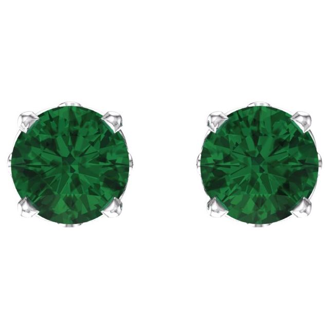 Round 4-Prong Scroll Setting? Stud Earrings